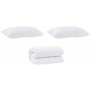 Duvet Set with Pillow 3 pcs White Microfiber and Down Feather vidaXL Duvet Set with Pillow 3 pcs White Microfiber and Down Feather vidaXL