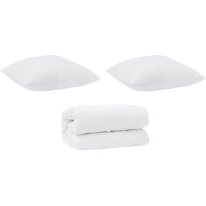 Duvet Set with Pillow 3 pcs White Microfiber and Down Feather vidaXL Duvet Set with Pillow 3 pcs White Microfiber and Down Feather vidaXL