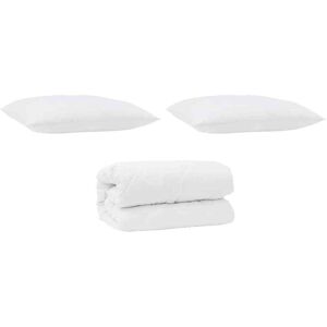 Duvet Set with Pillow 3 pcs White Microfiber and Down Feather vidaXL Duvet Set with Pillow 3 pcs White Microfiber and Down Feather vidaXL