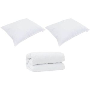 Duvet with Pillows with Pillow 3 pcs White Microfiber vidaXL Duvet with Pillows with Pillow 3 pcs White Microfiber vidaXL