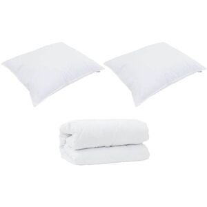 Duvet with Pillows with Pillow 3 pcs White Microfiber vidaXL Duvet with Pillows with Pillow 3 pcs White Microfiber vidaXL