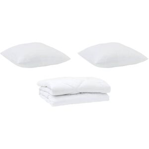Duvet with Pillow 3 pcs White Microfiber vidaXL Duvet with Pillow 3 pcs White Microfiber vidaXL