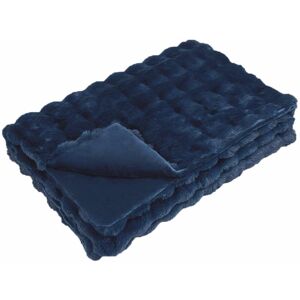 Anti-Slip Faux Rabbit Fur Blanket Olite Marine Blue Polyester vidaXL Anti-Slip Faux Rabbit Fur Blanket Olite Marine Blue Polyester vidaXL