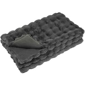 Anti-Slip Faux Rabbit Fur Blanket Olite Dark Grey 240 x 270 cm vidaXL Anti-Slip Faux Rabbit Fur Blanket Olite Dark Grey 240 x 270 cm vidaXL
