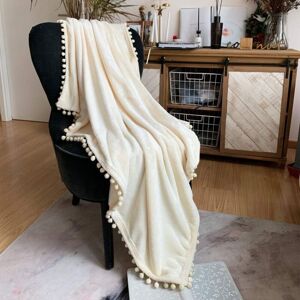 MEMKEY Flannel Blanket with Tassel, Nap Blanket, Cozy Bed Blanket, Soft Throw Blanket for Sofa Bed, Suitable for All Seasons (Ivory, 150 x 200 cm) MEMKEY Flannel Blanket with Tassel, Nap Blanket, Cozy Bed Blanket, Soft Throw Blanket for Sofa Bed, Suitable for All Seasons (Ivory, 150 x 200 cm)