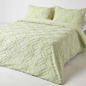 Homescapes Model Double Sage Green Diamond Cotton Tufted Duvet Cover Set Homescapes Model Double Sage Green Diamond Cotton Tufted Duvet Cover Set