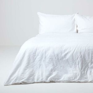 Homescapes - White Linen Duvet Cover Set, Single - White Homescapes - White Linen Duvet Cover Set, Single - White