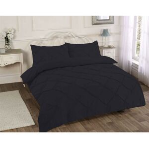 Homespace Direct - Pin Tuck Balmoral Duvet Cover Set Black Super King Homespace Direct - Pin Tuck Balmoral Duvet Cover Set Black Super King