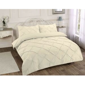 Homespace Direct - Pin Tuck Balmoral Duvet Cover Set Cream Super King Homespace Direct - Pin Tuck Balmoral Duvet Cover Set Cream Super King