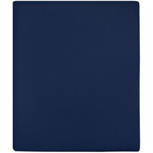 vidaXL 140x200 cm Jersey Fitted Sheet Navy Blue Set - Fitted Sheet vidaXL 140x200 cm Jersey Fitted Sheet Navy Blue Set - Fitted Sheet