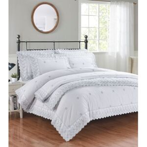 Kampala Hill - Embroidered Luxury Duvet Cover Set Bedding Set With Pillowcase(s) Arielle White Super King Kampala Hill - Embroidered Luxury Duvet Cover Set Bedding Set With Pillowcase(s) Arielle White Super King