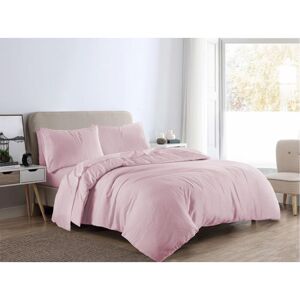 Kampala Hill - Plain Dye Flannelette Bedding Brushed Cotton Duvet Cover Set Pink Double Kampala Hill - Plain Dye Flannelette Bedding Brushed Cotton Duvet Cover Set Pink Double