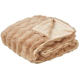 Beliani Bedspread Brown Faux Fur 150x200 - Bedding Beliani Bedspread Brown Faux Fur 150x200 - Bedding