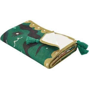 Beliani - Outdoor Picnic Blanket with Strap Woven Animal Pattern 200 x 200 cm Green Tuziani Beliani - Outdoor Picnic Blanket with Strap Woven Animal Pattern 200 x 200 cm Green Tuziani