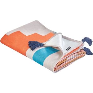 Beliani - Outdoor Picnic Blanket with Strap Woven Geometric Pattern 200 x 200 cm Multicolour Kambar Beliani - Outdoor Picnic Blanket with Strap Woven Geometric Pattern 200 x 200 cm Multicolour Kambar