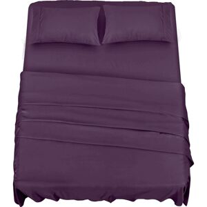 MEMKEY Polyester Microfiber Bedding Set (4-Piece, Purple) - 1 Fitted Sheet 150 x 200 cm, 1 Flat Sheet 266 x 259 cm and 2 Pillowcases 50 x 75 cm MEMKEY Polyester Microfiber Bedding Set (4-Piece, Purple) - 1 Fitted Sheet 150 x 200 cm, 1 Flat Sheet 266 x 259 cm and 2 Pillowcases 50 x 75 cm
