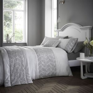 Portfolio Home - Rouen Embellished Sequens Geometric Silver Super King Soft Easy Care Bed Linen Bedding Duvet Cover Quilt Set With Pillow Cases Portfolio Home - Rouen Embellished Sequens Geometric Silver Super King Soft Easy Care Bed Linen Bedding Duvet Cover Quilt Set With Pillow Cases