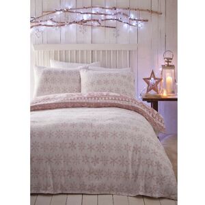 PORTFOLIO HOME Portfolio Scandi Christmas King Size Duvet Cover Set Soft Thermal Reversible Bedding Blush Pink PORTFOLIO HOME Portfolio Scandi Christmas King Size Duvet Cover Set Soft Thermal Reversible Bedding Blush Pink
