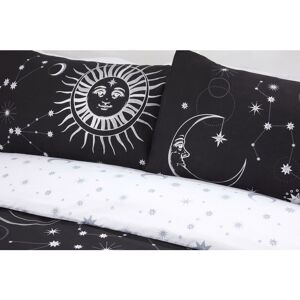 RAPPORT HOME Rapport Celestial Duvet Cover Set Reversible Bedding Foil Print King Black RAPPORT HOME Rapport Celestial Duvet Cover Set Reversible Bedding Foil Print King Black