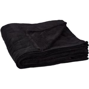 Relaxdays - Set of 4 Extra-Large Fleece Blankets, Wash at 30°C, Sofa Throw, Soft & Cosy, 200 x 220 cm, Polyester, Black Relaxdays - Set of 4 Extra-Large Fleece Blankets, Wash at 30°C, Sofa Throw, Soft & Cosy, 200 x 220 cm, Polyester, Black