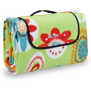 Relaxdays - xxl Picnic Blanket, Aluminium Coating, Folding Beach Rug with Handle, 200x200 cm, Floral Pattern, Light Green Relaxdays - xxl Picnic Blanket, Aluminium Coating, Folding Beach Rug with Handle, 200x200 cm, Floral Pattern, Light Green
