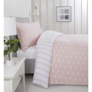 Rapport Home - Spots And Stripes Duvet Quilt Cover Bedding Bed Set 180 tc Brushed Microfibre King Pink Rapport Home - Spots And Stripes Duvet Quilt Cover Bedding Bed Set 180 tc Brushed Microfibre King Pink
