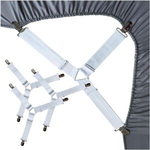 Linghhang - Triangle-White-4pcs Bed Sheet Holder Straps Linghhang - Triangle-White-4pcs Bed Sheet Holder Straps