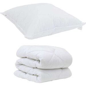 vidaXL Winter Duvet Set With Pillow 2 Pcs - White - 140x220 cm - Microfiber Bedding Set vidaXL Winter Duvet Set With Pillow 2 Pcs - White - 140x220 cm - Microfiber Bedding Set