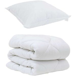 Duvet with Pillow 2 pcs White Microfiber vidaXL Duvet with Pillow 2 pcs White Microfiber vidaXL