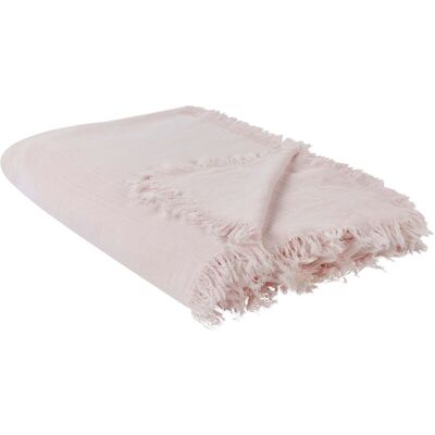 Beliani Pink Cotton Bedspread - Boho Tassels Decor - Bed Type Beliani Pink Cotton Bedspread - Boho Tassels Decor - Bed Type