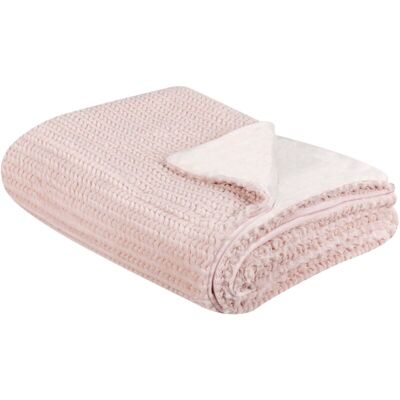 Beliani Pink Polyester Blanket - 150x200cm - Cozy Home Accessory Beliani Pink Polyester Blanket - 150x200cm - Cozy Home Accessory