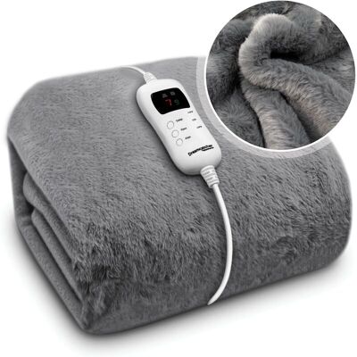 Dreamcatcher - Electric Blanket Faux Fur Heated Throw Blanket 160x130cm Machine Washable Thermal & Timer 9 Heat Settings Dark Grey Dreamcatcher - Electric Blanket Faux Fur Heated Throw Blanket 160x130cm Machine Washable Thermal & Timer 9 Heat Settings Dark Grey