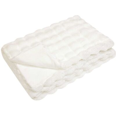 Anti-Slip Faux Rabbit Fur Blanket Olite White 240 x 270 cm vidaXL Anti-Slip Faux Rabbit Fur Blanket Olite White 240 x 270 cm vidaXL