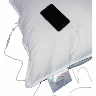 Homescapes Microfibre Music Pillow with Speakers - Medium/Firm White Homescapes Microfibre Music Pillow with Speakers - Medium/Firm White