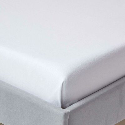 HOMESCAPES White Flannelette Brushed Cotton Flat Sheet Single - White HOMESCAPES White Flannelette Brushed Cotton Flat Sheet Single - White
