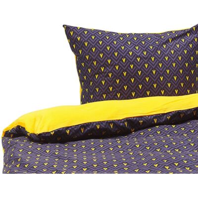 Beliani Blue Chevron Reversible Duvet Cover Set - Bedroom Material Beliani Blue Chevron Reversible Duvet Cover Set - Bedroom Material