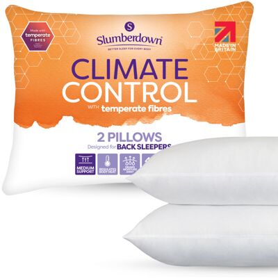 Slumberdown UK Climate Control Medium Support Pillow - White Slumberdown UK Climate Control Medium Support Pillow - White