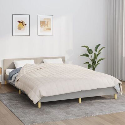 vidaXL Cream Weighted Blanket 200x225 cm 13 kg - Weighted Blanket vidaXL Cream Weighted Blanket 200x225 cm 13 kg - Weighted Blanket