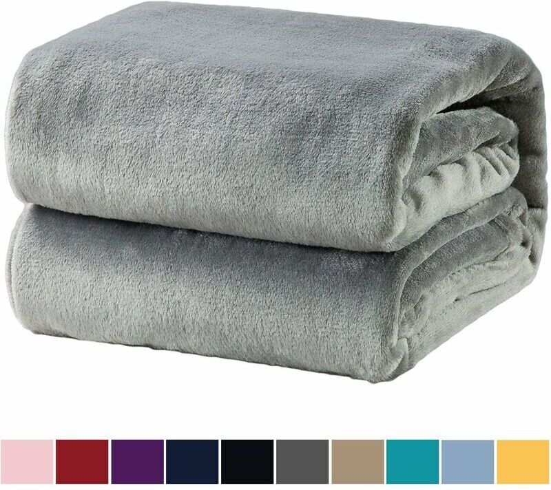 Hoopzi - Comfortable blanket Fluffy blanket, extra soft and warm blanket in the living room, 150x200cm flannel fleece blanket, wrinkle-resistant /