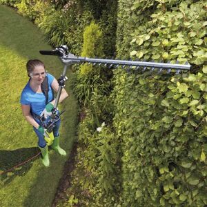 THOMPSON & MORGAN Electric Telescopic Extendable Hedge Trimmer with 2.5m Reach, Shoulder Strap & Blade Cover (900W Telescopic Hedge Trimmer)