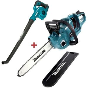 Makita DUC353Z Twin 18v / 36v LXT Cordless 35cm Chainsaw & DUB186Z Blower Bare