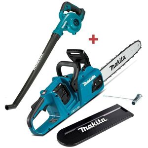 Makita DUC355Z Twin 18v / 36v LXT Cordless 35cm Chainsaw & DUB186Z Blower Bare