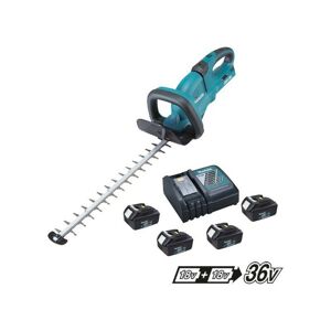 DUH551 Twin lxt 18v / 36v Lithium Ion Hedge Trimmer + 4 x 3.0ah + Charger - Makita