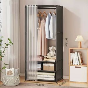 Denuotop - Wardrobe kit-Storage wardrobe kit 167x71x42 cm in black