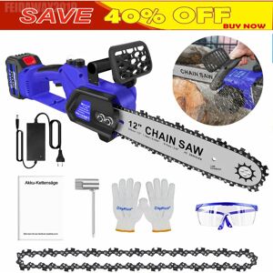 BRIEFNESS 21V Cordless Chainsaw Portable Handheld Saw for Gardening Pruning Tree Battery