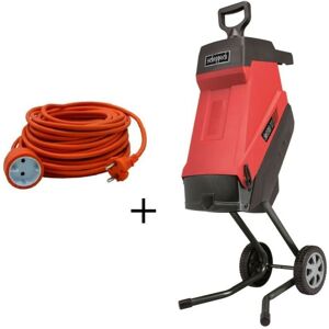 Scheppach - 230V 2,4kW electric garden shredder 45MM GS55 + extension cable 20 mt