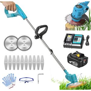 TEETOK Battery String Trimmer, Battery Trimmer, Compatible with Makita Battery, with 15.5ah Batteries + Charger, Telescopic Guide, for Lawn Mowing, Lawn