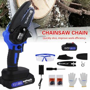 BRIEFNESS Brushless Motor Portable Electric Chainsaw for Trim Shrubs/Wood Cutting Garden