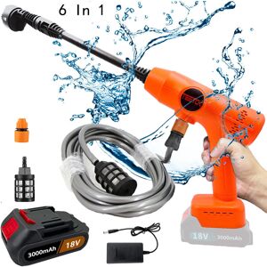 TEETOK Cordless Battery pressure washers,Brushless,6 in 1 ,High Car Jet Wash Cleaner Water Gun+fittings+ 3.0A Battery+Charger ,Compatible With Makita