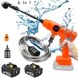 TEETOK Cordless Battery pressure washers,Brushless,6 in 1 ,High Car Jet Wash Cleaner Water Gun+fittings+2x Battery (No Charger),Compatible With Makita